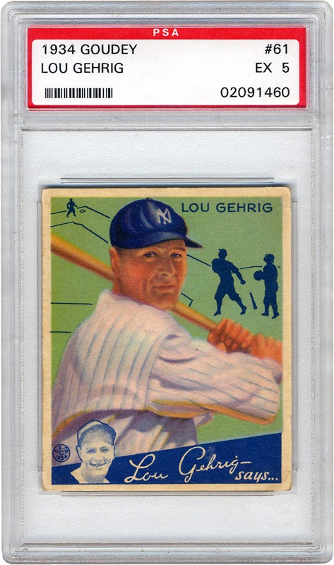 - 1934 Goudey #61 Lou Gehrig (PSA 5)