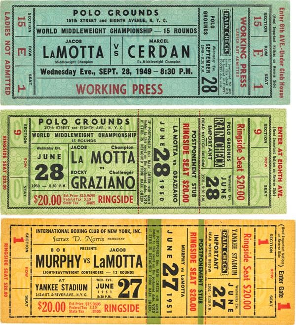 - Jake LaMotta Full Ticket Collection of 3