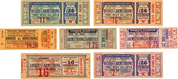 - Henry Armstrong Full Ticket Collection of 7