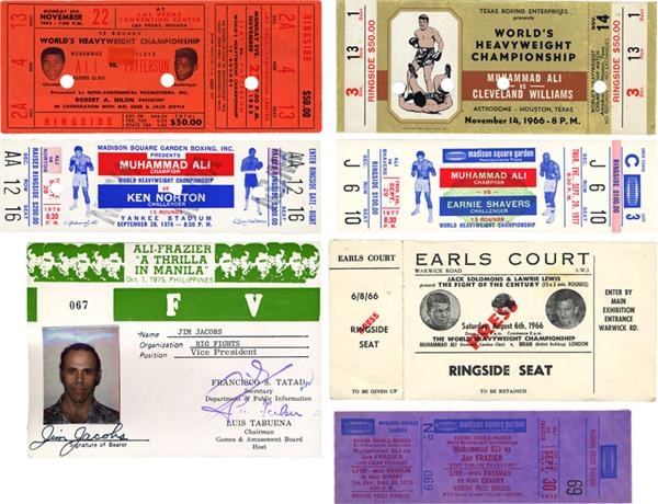 - Muhammad Ali Full Ticket and Pass Collection (13 total)