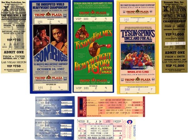 Jim Jacobs Collection - Mike Tyson Ticket Collection of 9