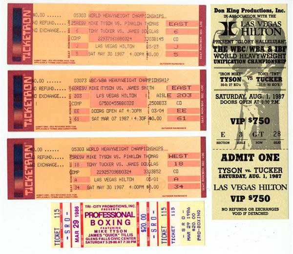 Jim Jacobs Collection - Mike Tyson Ticket Collection of 12