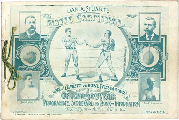 - 1897 James J. Corbett vs. Robert Fitzsimmons Program
