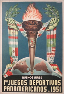 Cuban Sports Memorabilia - 1st Pan-American Games Site Poster