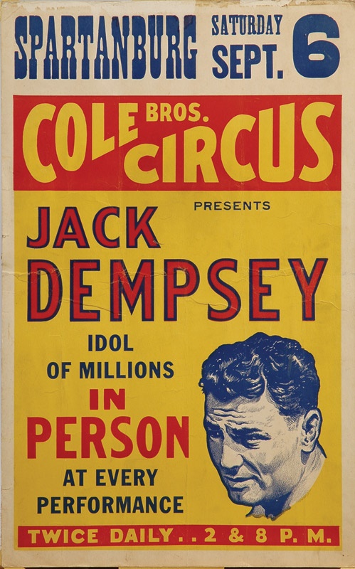 Jim Jacobs Collection - 1930's Jack Dempsey Circus Poster