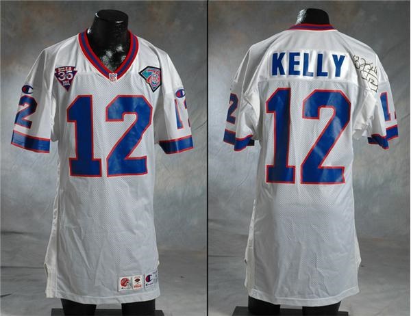 - 1994-95 Jim Kelly Game Used Autographed Buffalo Bills Jersey