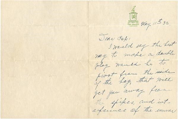 Baseball Autographs - 1932 John McGraw Signed Handwritten Letter