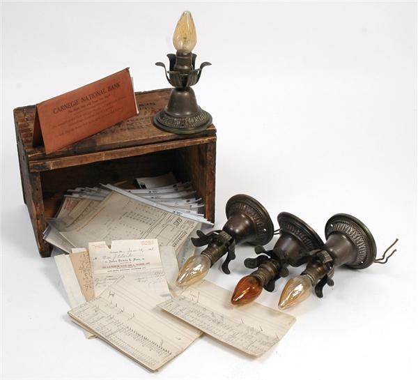 - Light Fixtures and Box of Documents From Honus Wagner's House