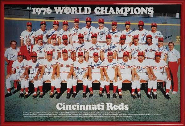 Pete Rose & Cincinnati Reds - Large 1976 Cincinnati Reds Team Signed Photo