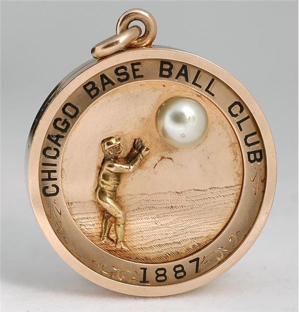 1887 Chicago Baseball Club Locket Presented to Tommy Burns