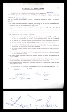 1950-51 Lorenzo Cabrera Marianao Tigers Contract