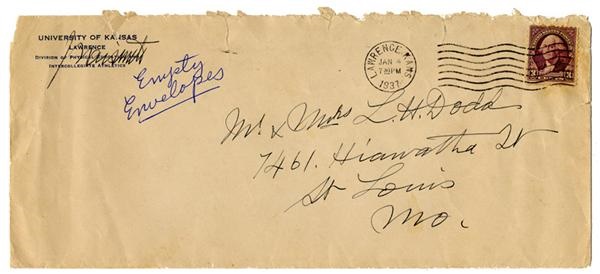 - Collection of Envelopes Signed by James Naismith (14 total)
