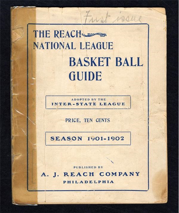 1901-02 First Edition of The Reach National League Basket Ball Guide (James Naismith's Personal Copy)