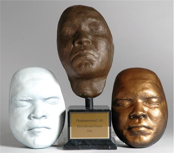 - Collection of Four Different Muhammad Ali Life Masks