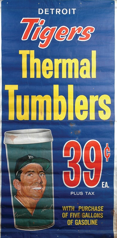 Ernie Davis - 1966 Volpe Tumblers Detroit Tigers Advertising Banner