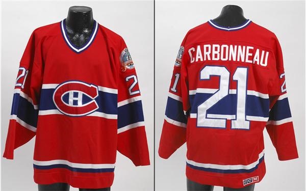 Hockey Equipment - 1989 Guy Carbonneau Montreal Canadiens Stanley Cup Finals Game Used Jersey