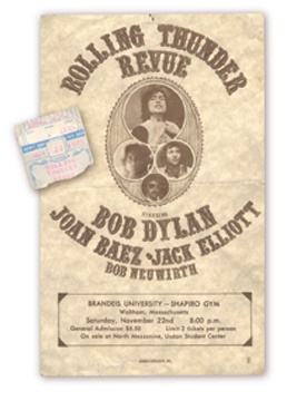 Bob Dylan - Dylan Rolling Thunder Handbill and Stub