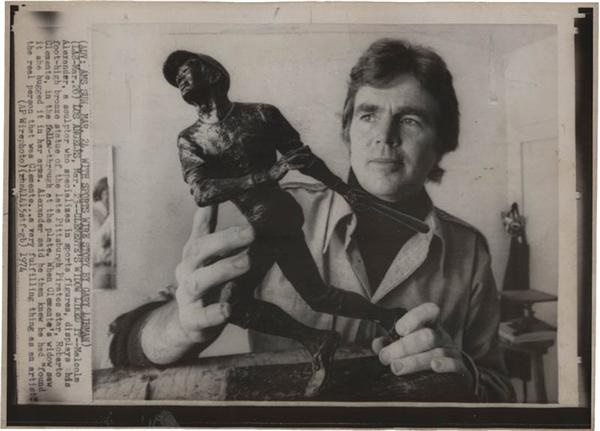 The John O'connor Signed Baseball Collection - 1974 Roberto Clemente Memorial Wirephoto