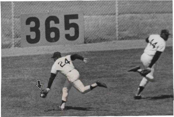 The John O'connor Signed Baseball Collection - 1963 Willie Mays Classic Catch Wirephoto