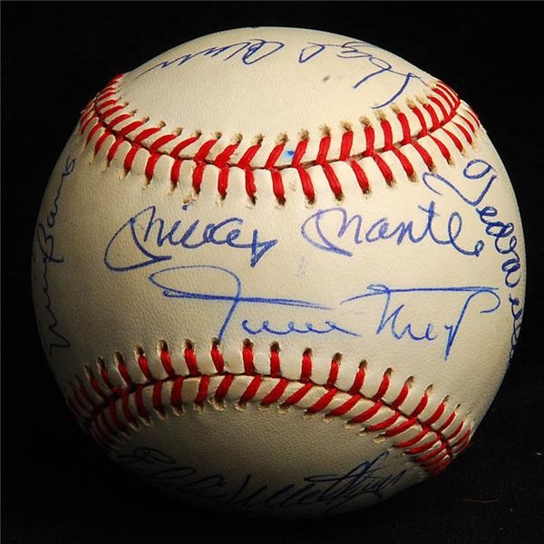 - 500 Home Run Club Signed Baseball with 11 Signatures
