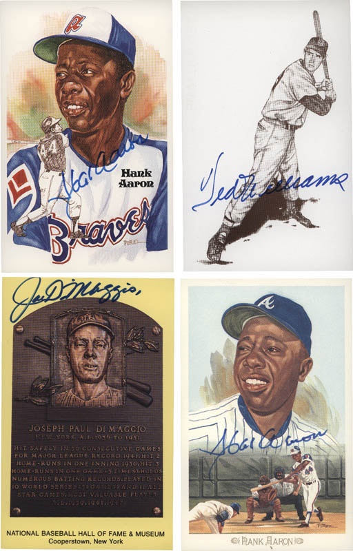 Baseball Autographs - Hall of Famer Signed Postcards (4)