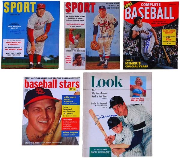 Baseball Autographs - Signed Baseball Magazines with Joe Dimaggio (5)