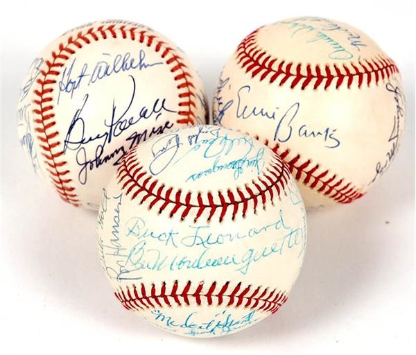 Baseball Autographs - Multi-Signed Baseball Collection with Hall of Famers (3)