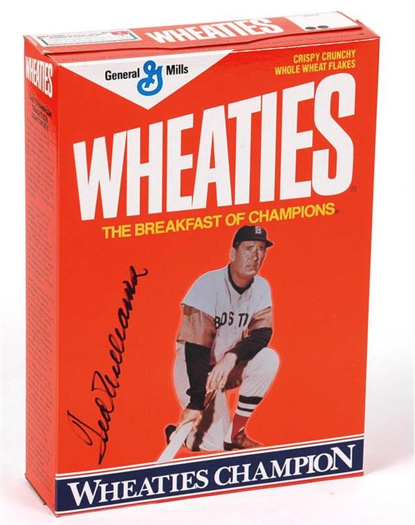 Baseball Autographs - Ted Williams Signed Wheaties Box