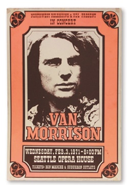 - 1971 Van Morrison Cardboard Concert Poster (15x22.5")