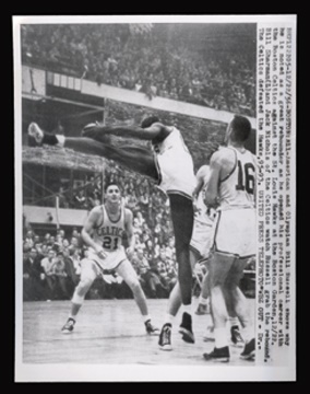 - Bill Russell's First Ever NBA Game Wire Photograph