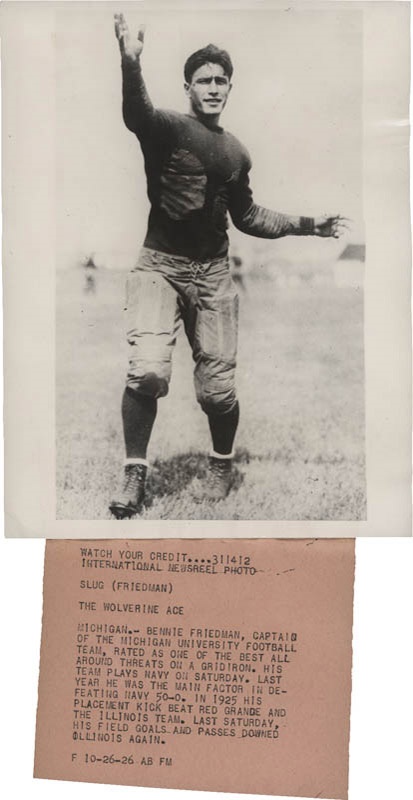 Football - 1926 Benny Friedman University of Michigan Photo