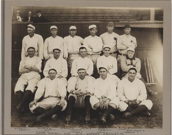 - 1914 Memphis Southern League Baseball Team Cabinet Photo w/ Major League Players.