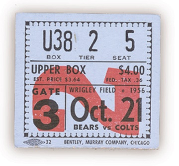 Football - Johnny Unitas First Game Ticket Stub