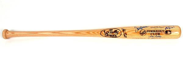 Baseball Autographs - 3000 Strikeout Signed Baseball Bat