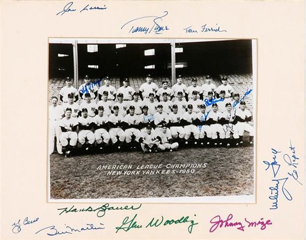 Baseball Autographs - 1950 New York Yankees Signed Prints (2)