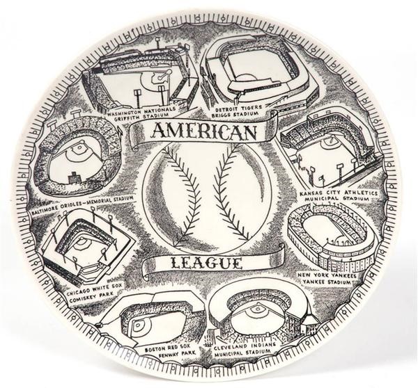 - Rare Circa 1957 American League Baseball Stadiums Plate