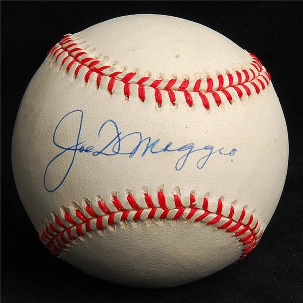 Baseball Autographs - Joe Dimaggio Single Signed Baseball PSA