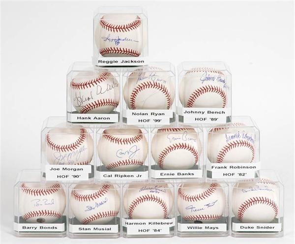 Baseball Autographs - Hall of Famers and Stars Signed Baseball Lot (13)