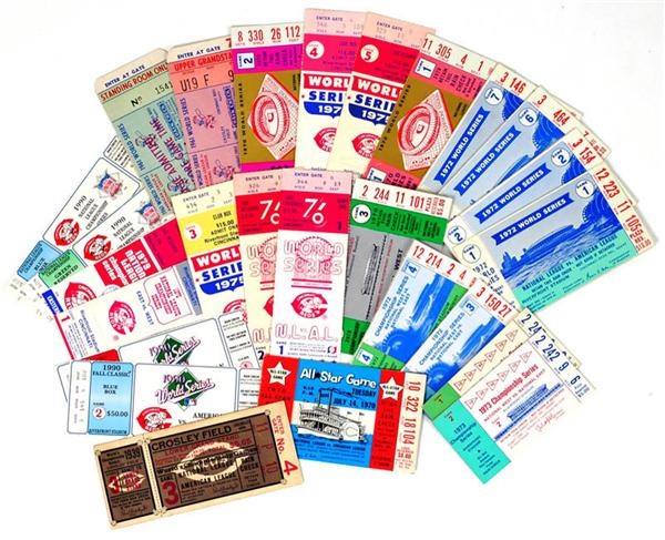 - 1935-1990 Cincinnati Reds World Series and NLCS Ticket Stubs (26)