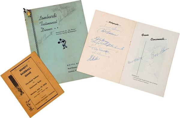 Baseball Autographs - 1939-1961 Cincinnati Reds Signed Programs with Hall of Famers (3)