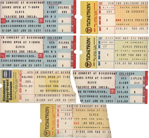 - 1970s Elvis Presley Ticket Stubs (7)