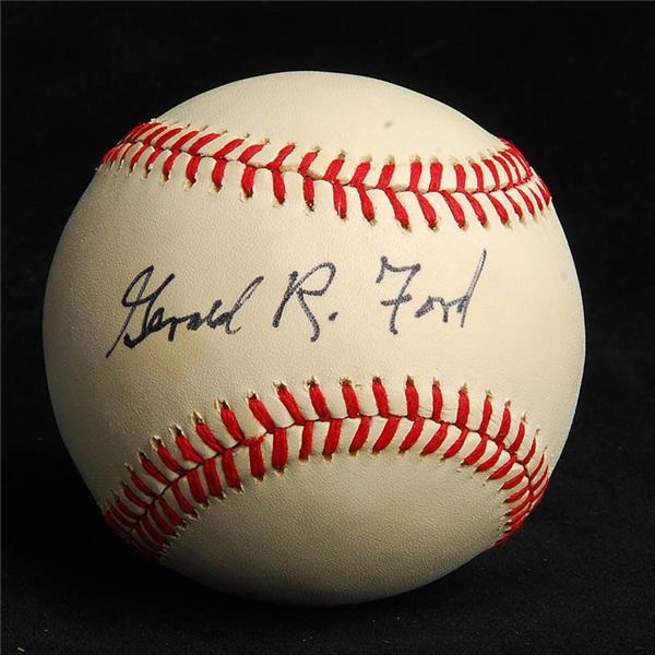 - President Gerald Ford Single Signed Baseball