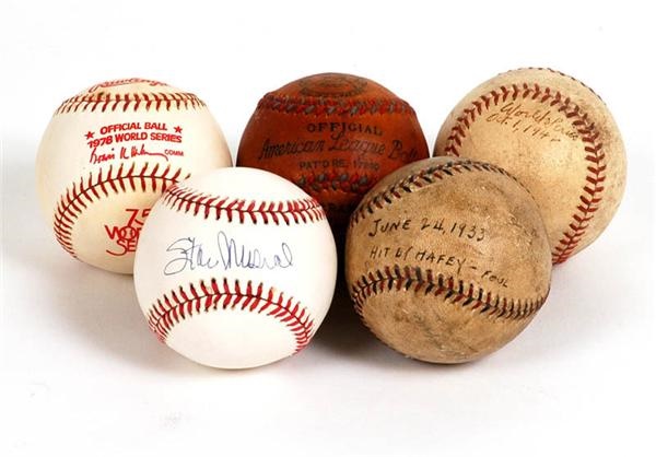 - Game Used, Signed and League Baseball Collection (5)