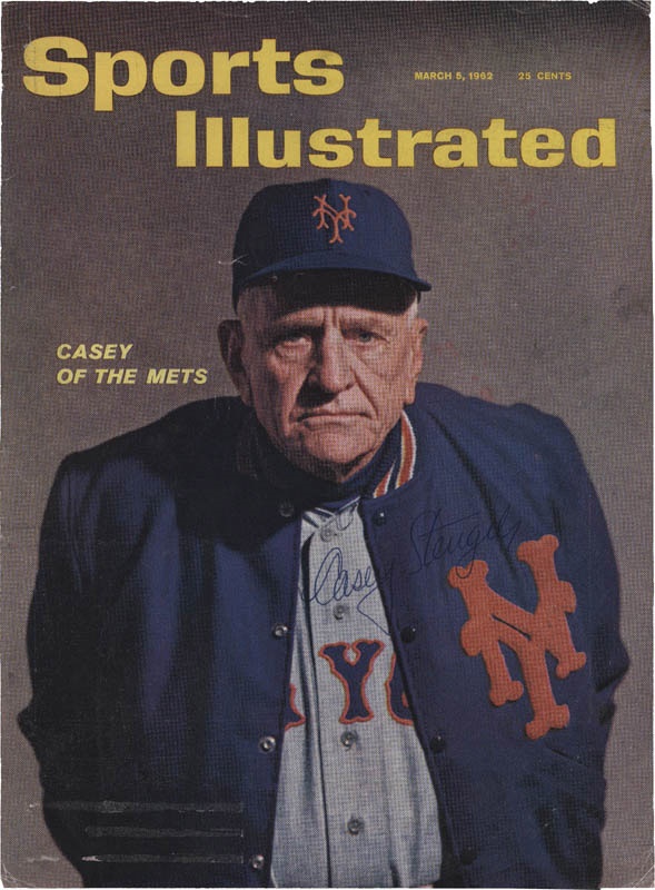 Baseball Autographs - Casey Stengel Vintage Signed SI Magazine Cover