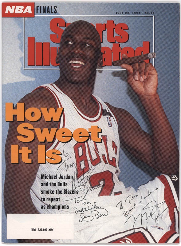 - Michael Jordan, Larry Bird and Magic Johnson Signed SI Magazine