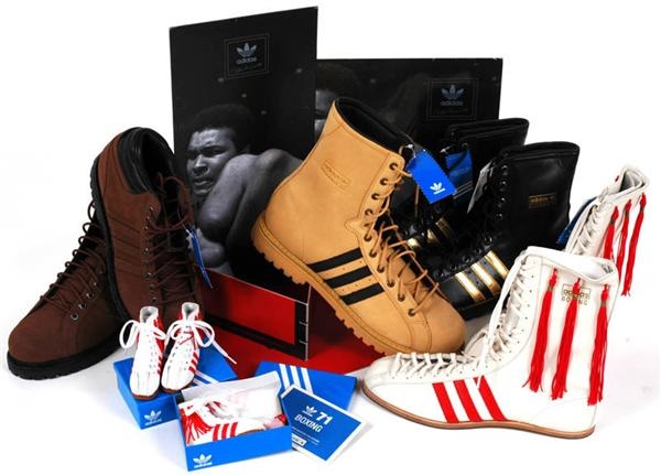 - Muhammad Ali Adidas Shoes & Boots Lot (6) Pairs and more