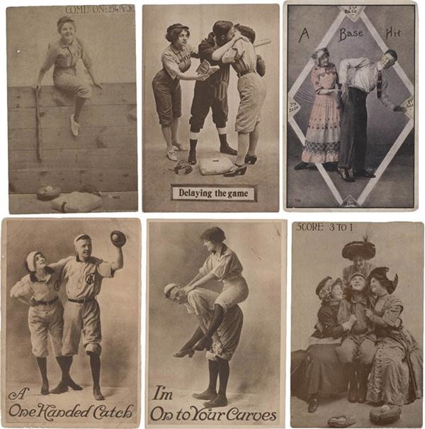 - (61) circa 1910 Baseball Postcards with "Love" Theme