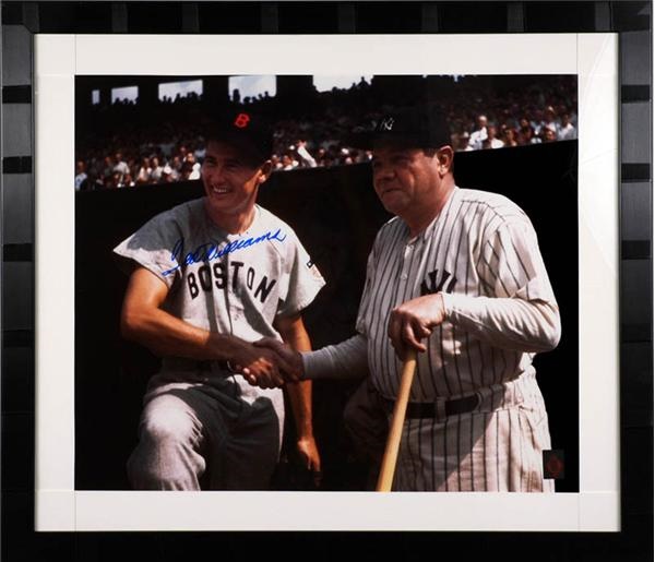 - Ted Williams Signed 20 x 24 Photo with Babe Ruth