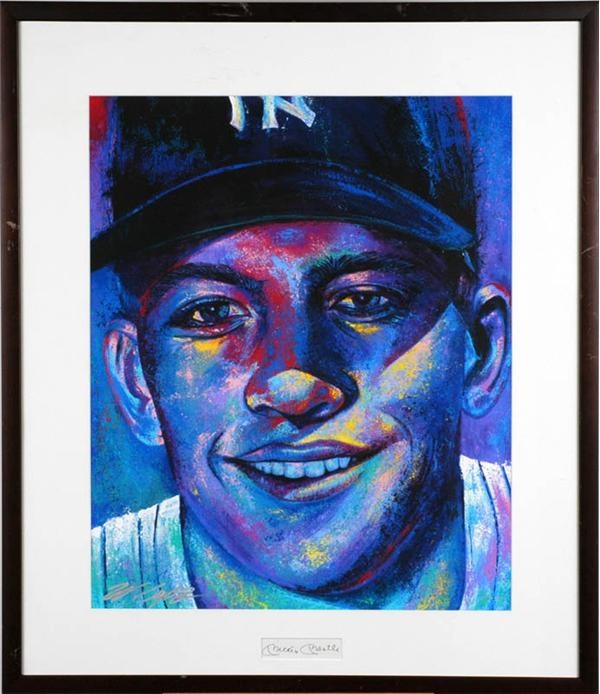 - Mickey Mantle Signed Framed Display Print