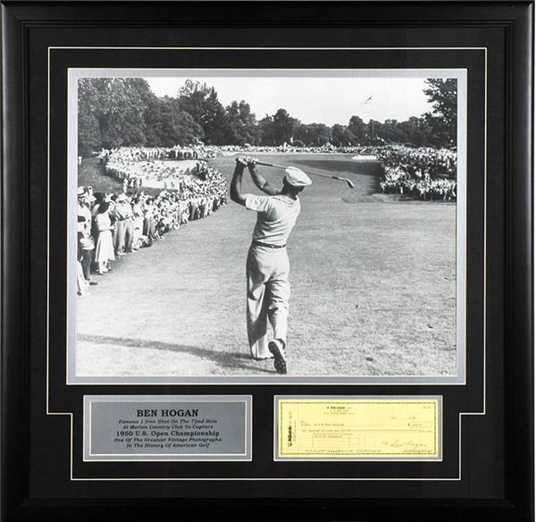 Golf - Ben Hogan Signed Check Framed Display